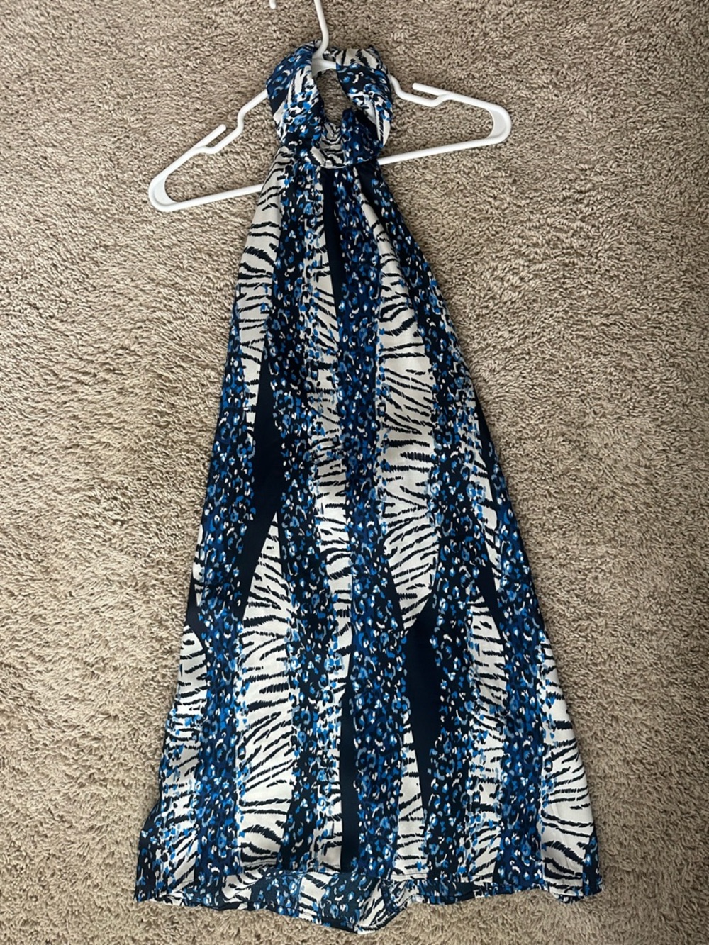 Nasty Gal Blue, White & Black Printed Mini Dress